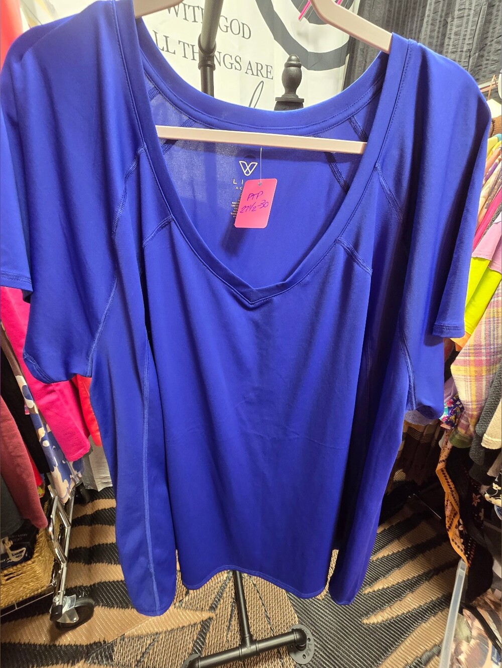 Livi Active Women's V-Neck Short Sleeve Tee - Royal Blue
